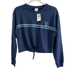 Hot topic stitch crop top‎ with tie from long sleeve shirt